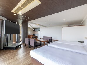 ห้องพรีเมียม, ปลอดบุหรี่, วิวทะเล (Roof Terrace, Fifth Room) | 1 ห้องนอน, ผ้าปูที่นอน