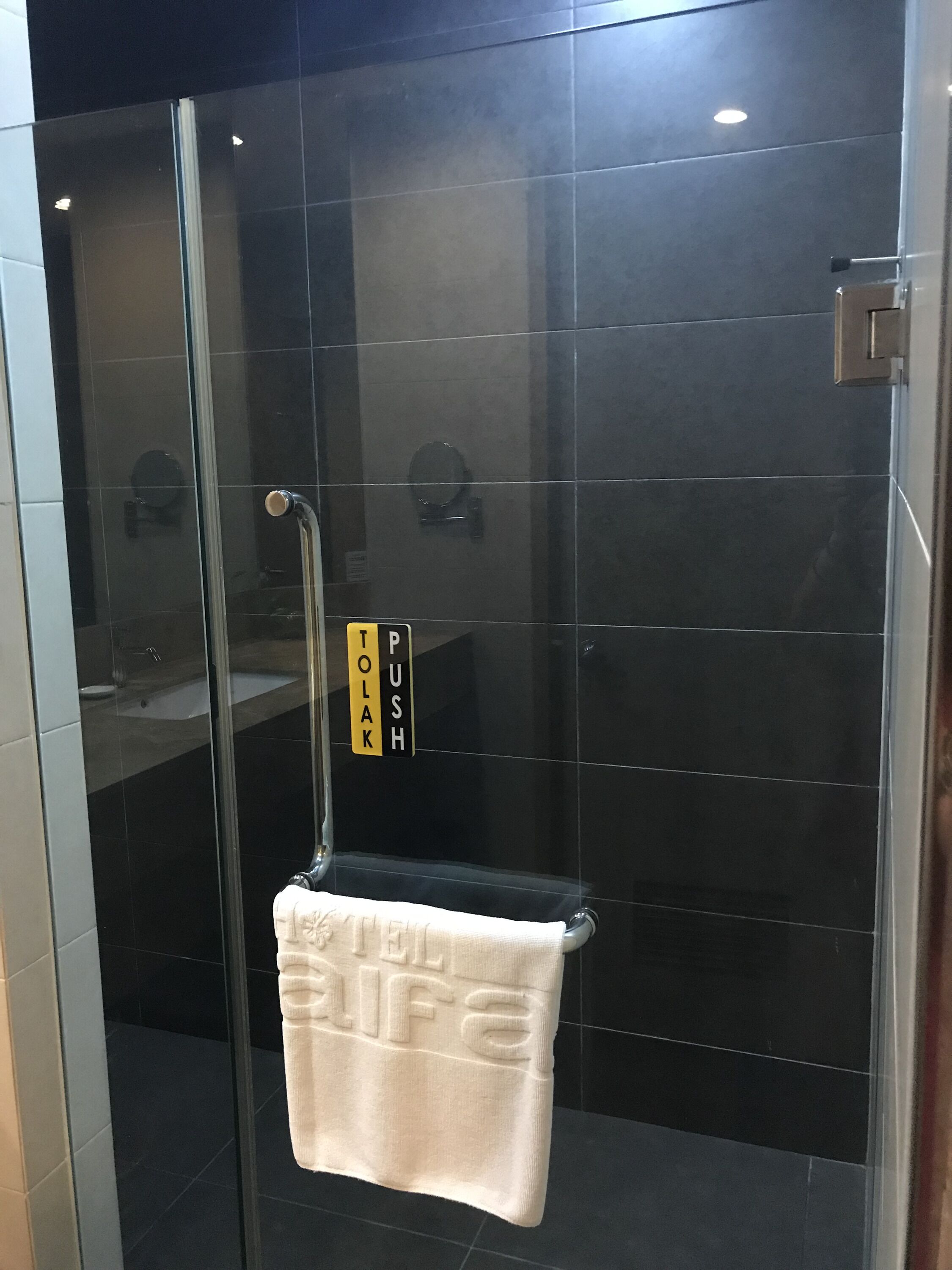 free toiletries, bathrobes, slippers, towels