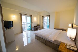 尊爵單床VIP房(觀景陽台 | 書桌、遮光布/窗簾、隔音