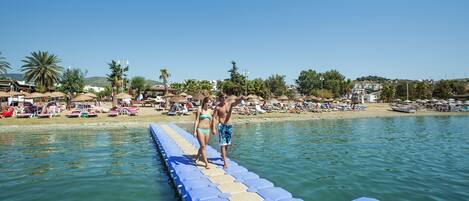 Private beach, beach bar