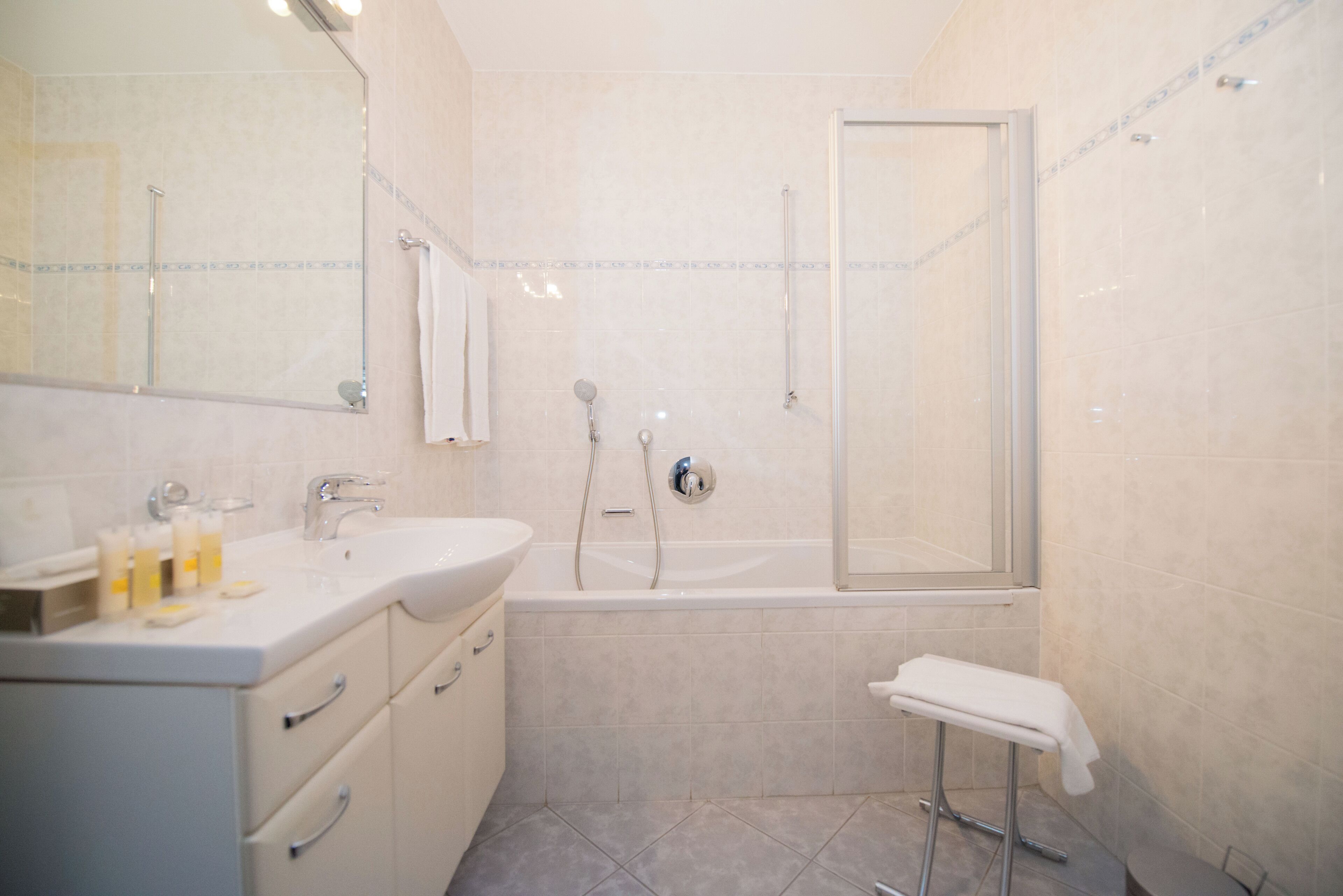 free toiletries, hair dryer, bathrobes, slippers