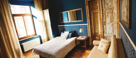 Luxury Apartment, Kitchen (private spa tub, Blue Boutique) | 1 bedroom, individually decorated, individually furnished, free WiFi