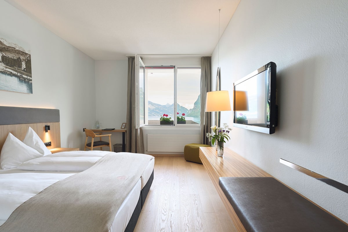 Double Room, Lake View | Minibar, in-room safe, WiFi (free), bed sheets