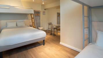 Desk, free cots/infant beds, free WiFi, bed sheets