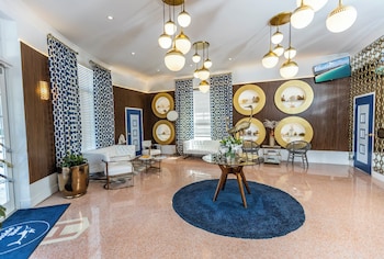 Hotel entrance and lobby at Oceanside Hotel and Suites