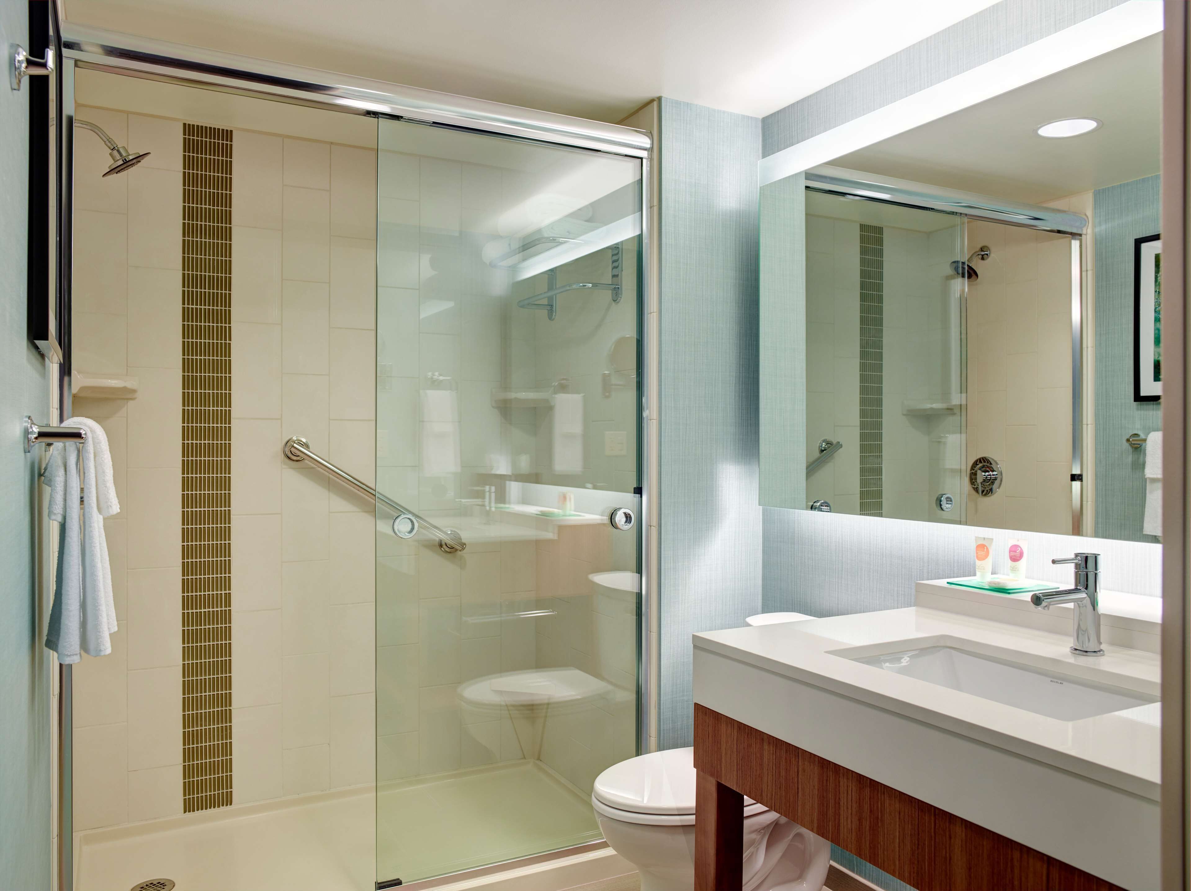 free toiletries, hair dryer, towels, soap