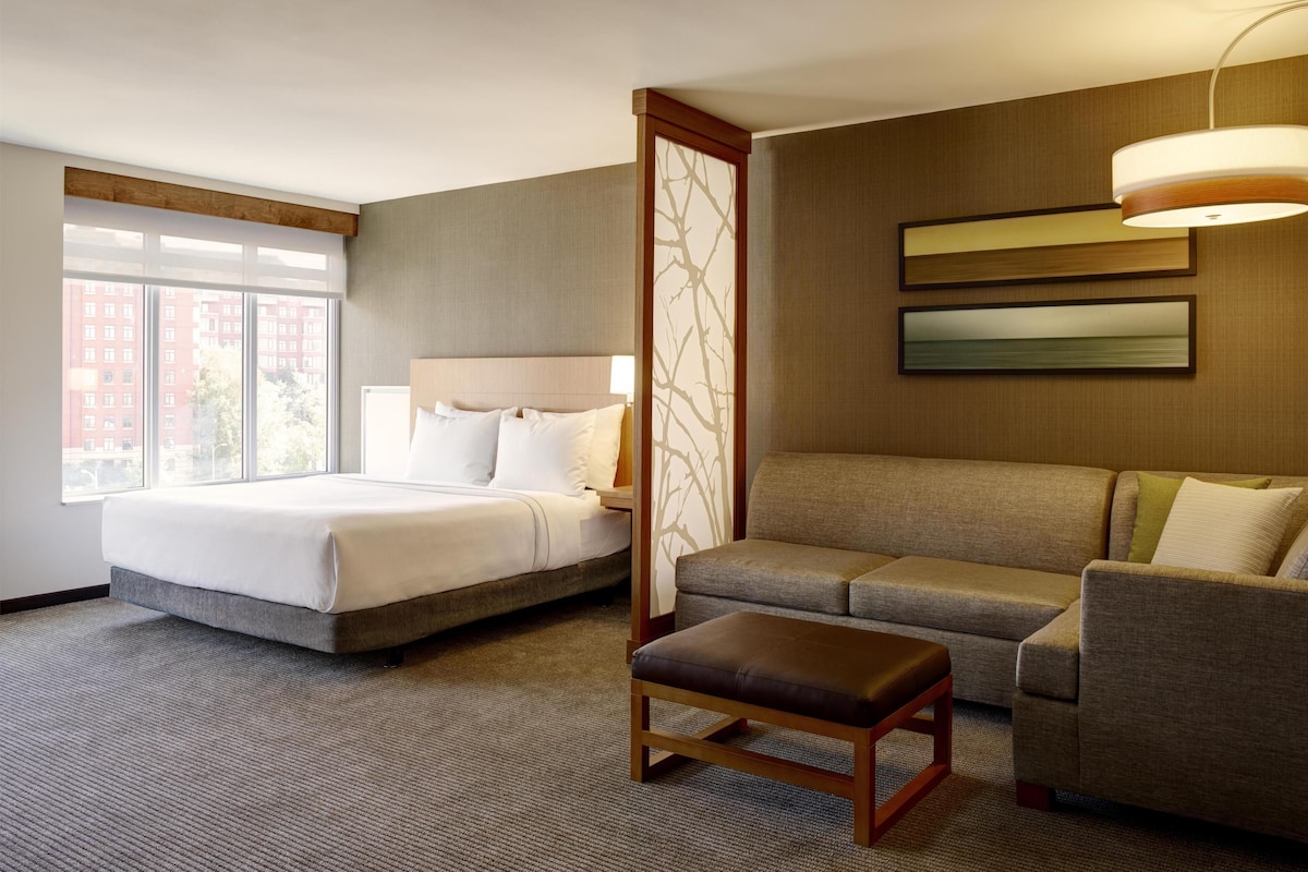 Hypo-allergenic bedding, down duvets, in-room safe, desk