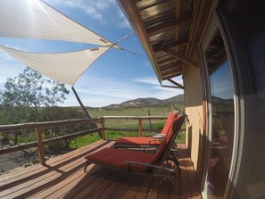 Queen Cabernet Suite, Sitting Room, Terrace, Mountain View | Terrasse/Patio