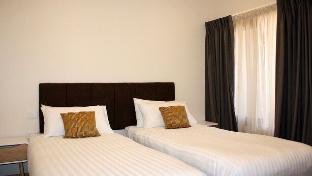 Apartemen Eksekutif, 1 kamar tidur (King) | Seprai premium, tirai kedap cahaya, dan kedap suara