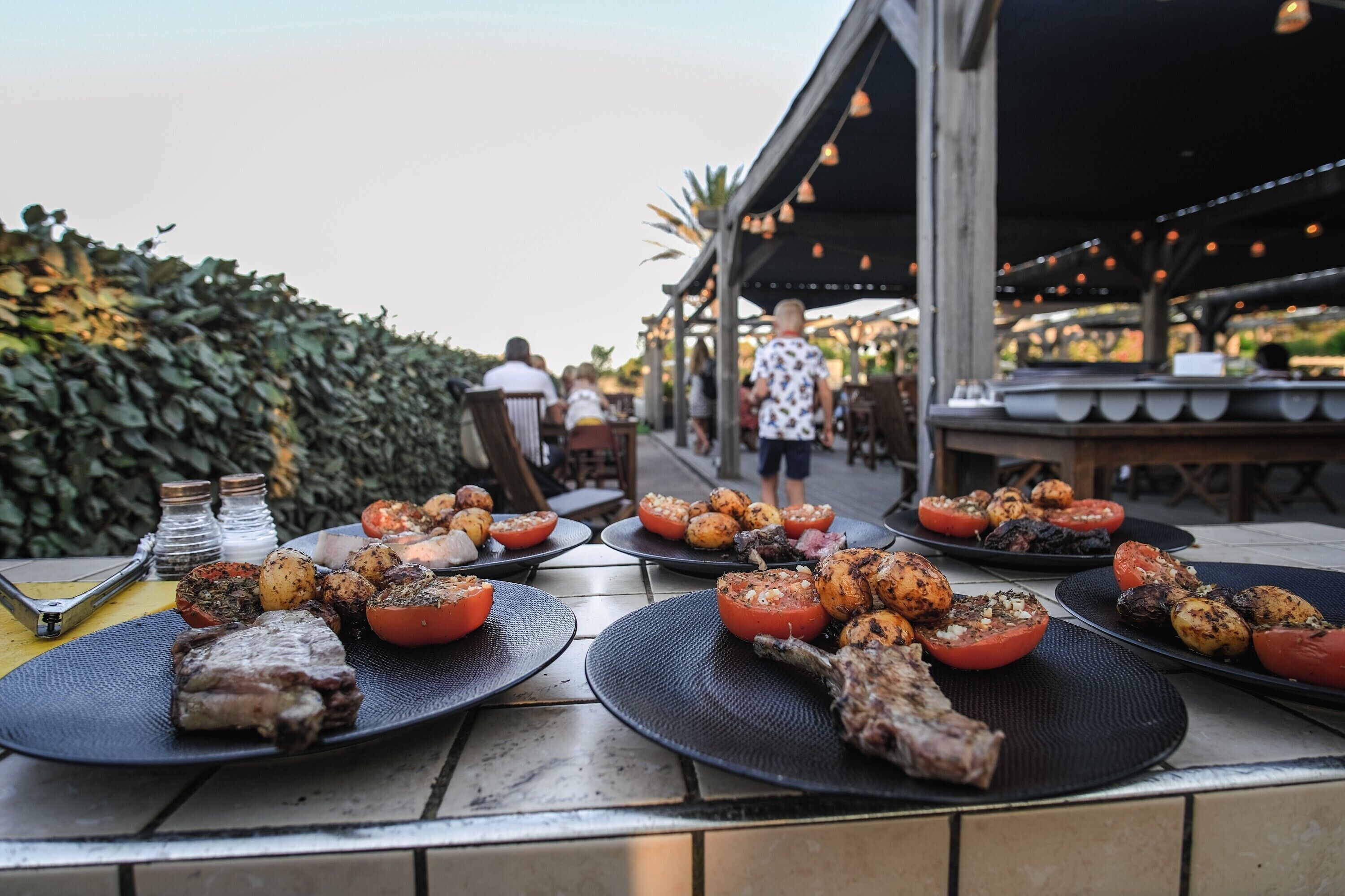 breakfast, lunch, dinner served; al fresco dining