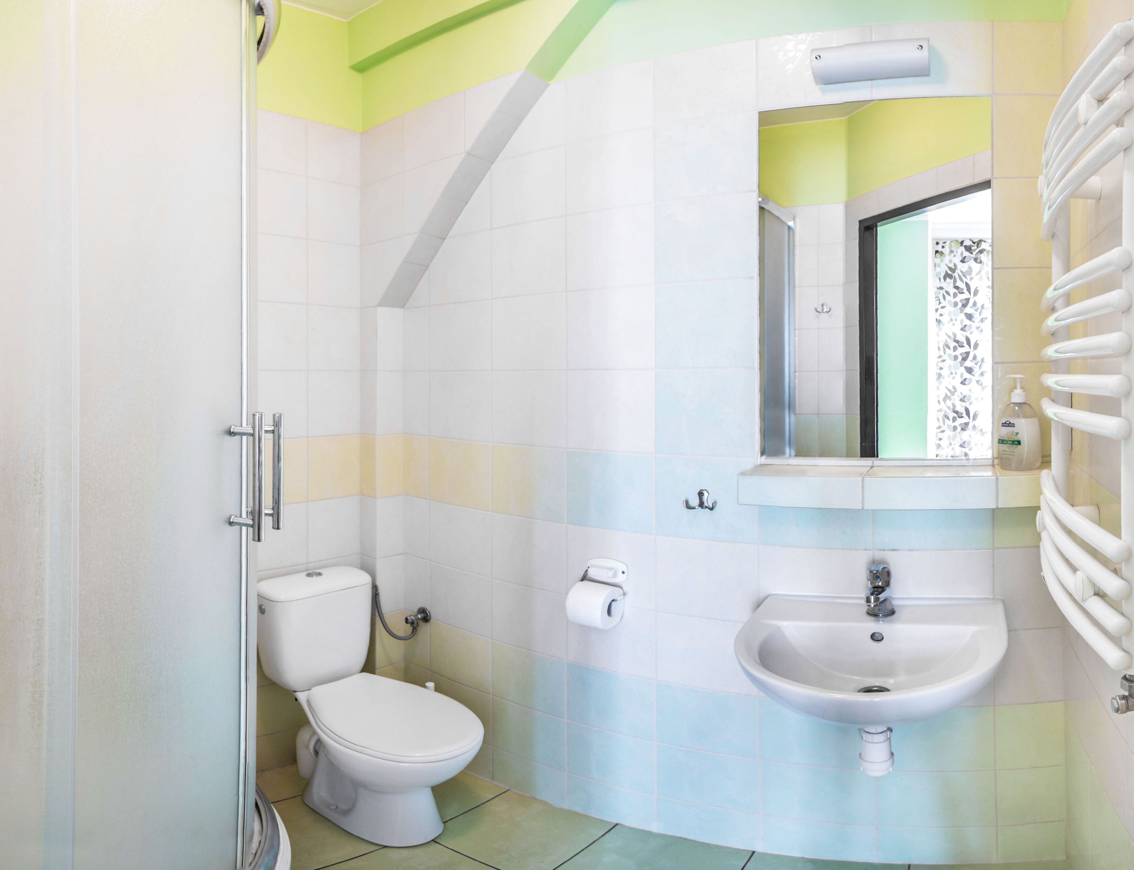 basic single room | bathroom | shower, towels