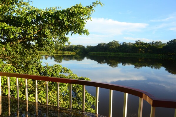 Chambre Premium, 1 très grand lit, vue fleuve | Balcon