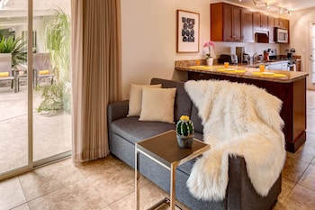 Signature Suite, Kitchen, Pool View | Living area | Flat-screen TV at Avance Hotel