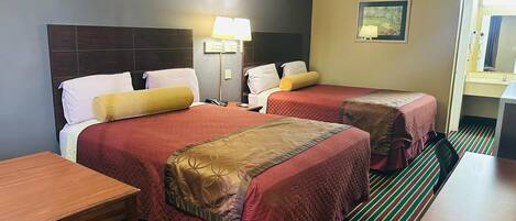 Desk, free WiFi, bed sheets