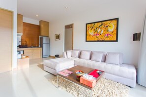 1 Bedroom Private Pool Villa | Living area | LCD TV, DVD player