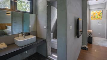 Double Room, 1 Queen Bed, Non Smoking, Mountain View | Bathroom | Separate tub and shower, spring water tub, free toiletries, hair dryer