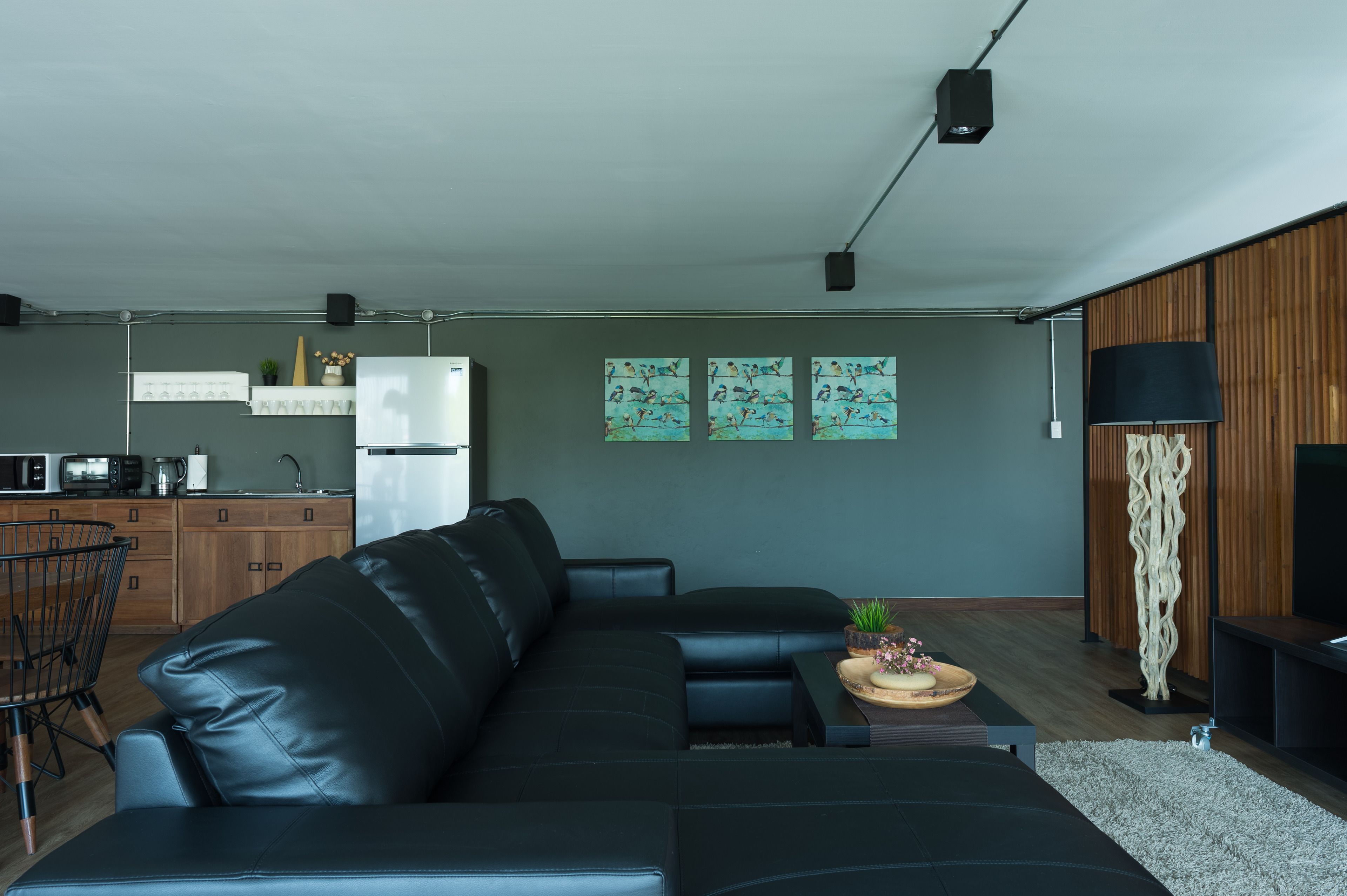 penthouse studio | living area | 40-inch flat-screen tv with cable channels, tv, pay films