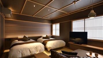 【竹】専用バスルームとダイニング付きスイートルーム | 羽毛の掛け布団、セーフティボックス (室内)、WiFi (無料)、ベッドシーツ