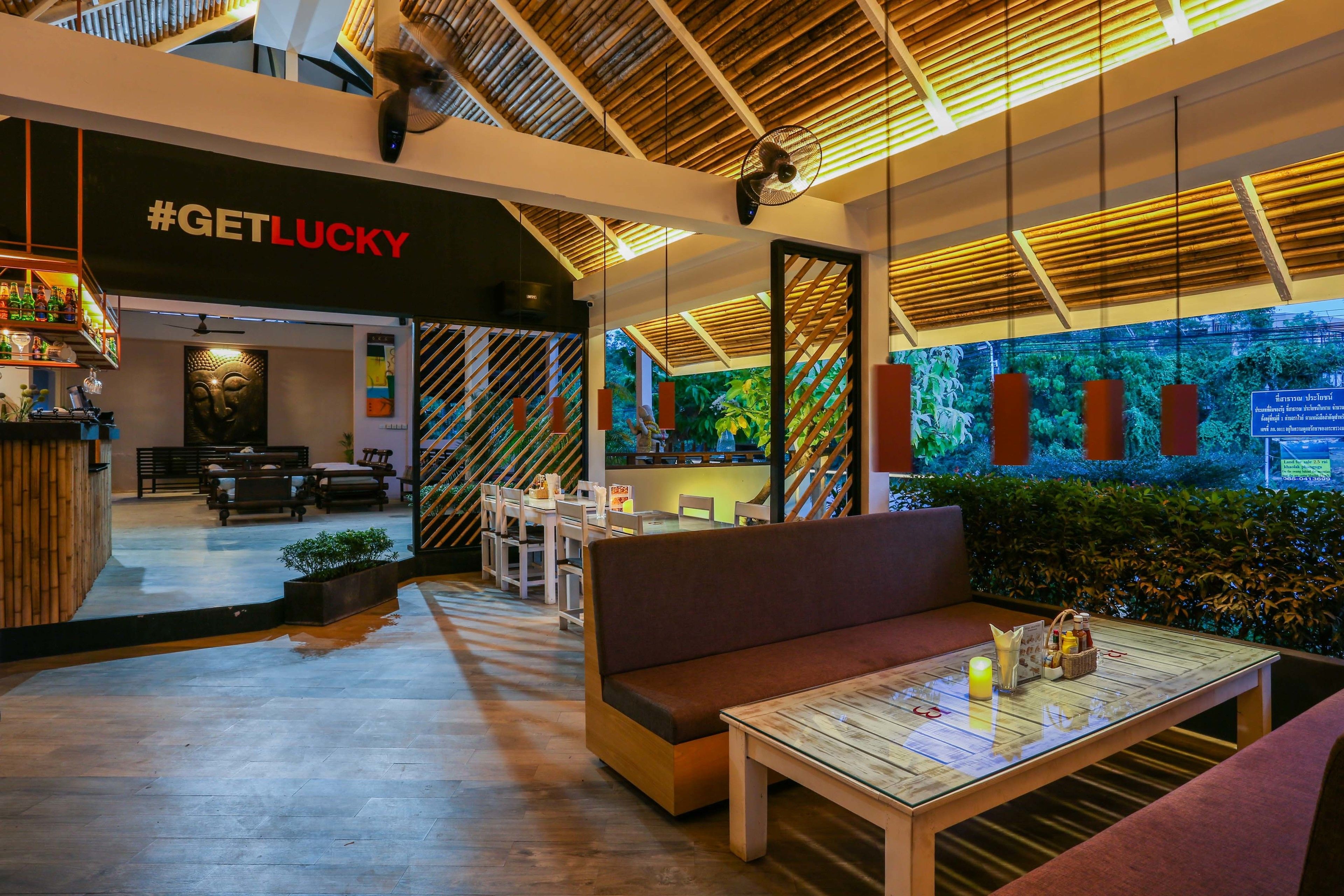 breakfast served, garden views