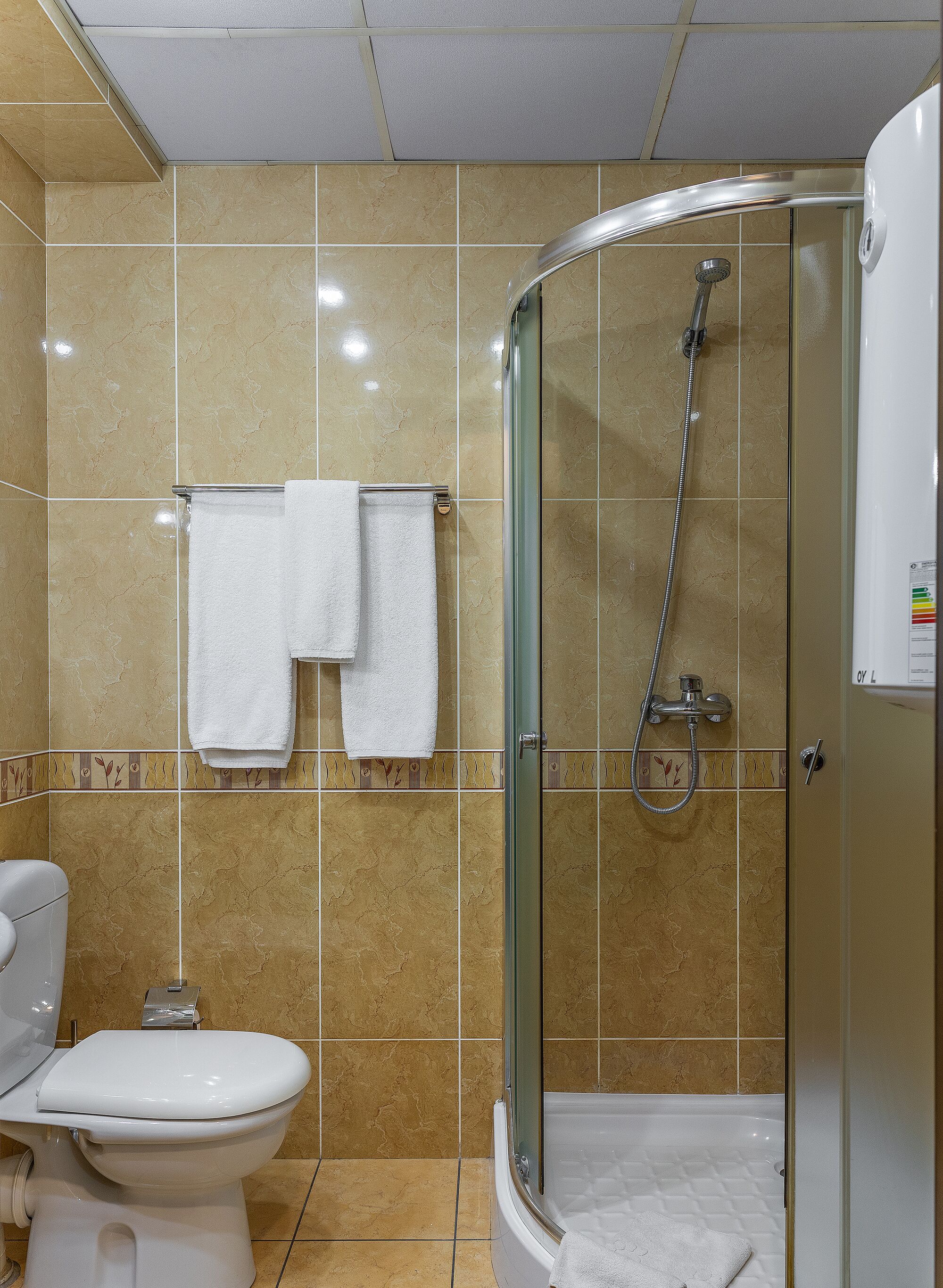 shower, free toiletries, hair dryer, bathrobes