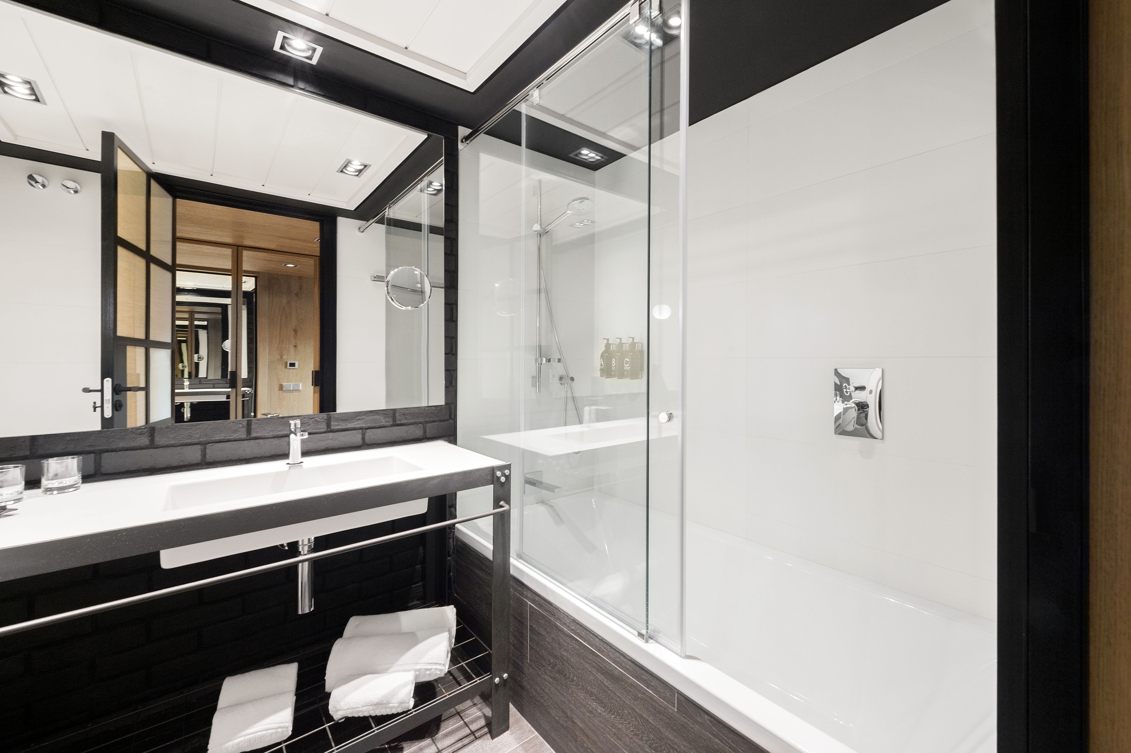 free toiletries, hair dryer, towels