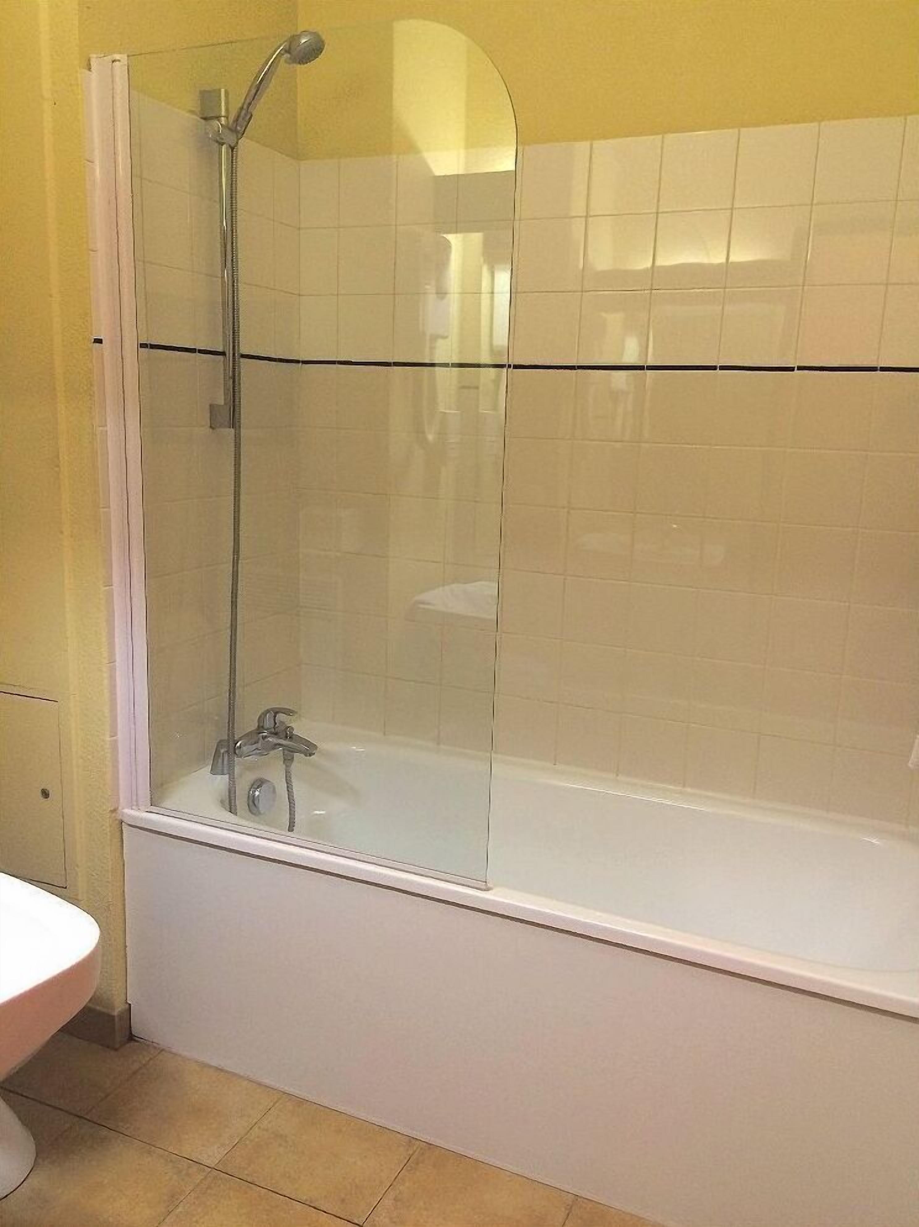 free toiletries, hair dryer, towels