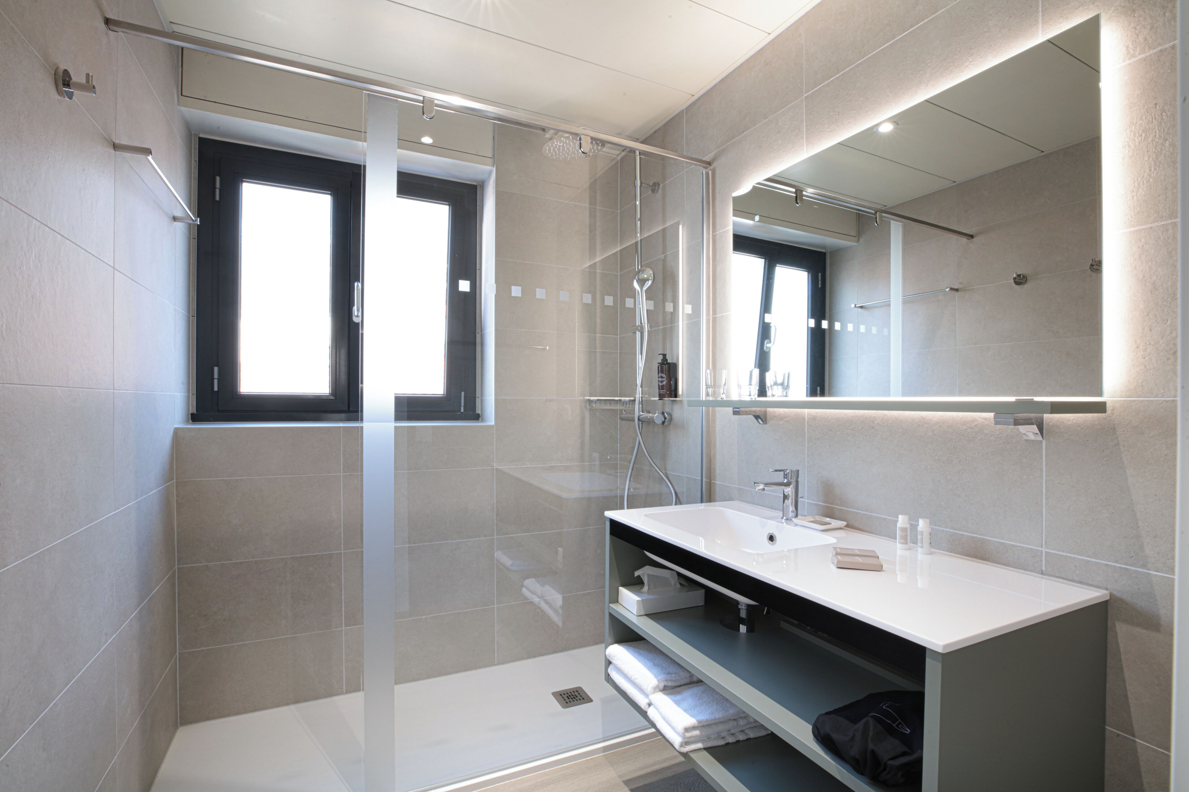 free toiletries, hair dryer, towels