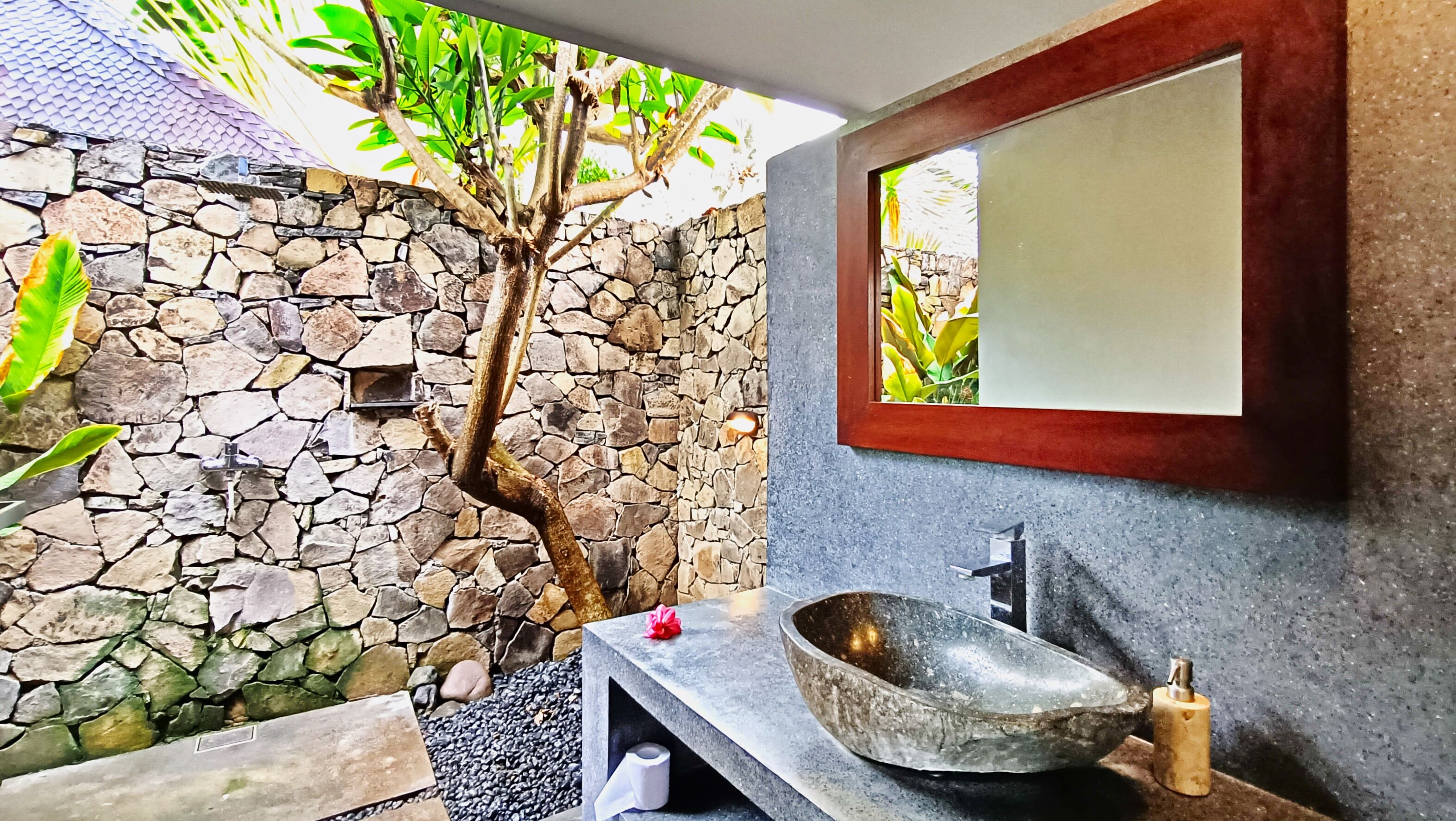 luxury villa, 2 bedrooms | bathroom | shower, rainfall showerhead, free toiletries, slippers