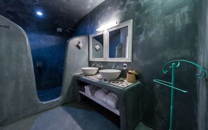 Superior Suite with a private Hot Tub & Caldera View | Bathroom sink - Modernity Suites (Santorini)