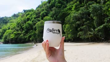 On the beach, snorkeling, fishing