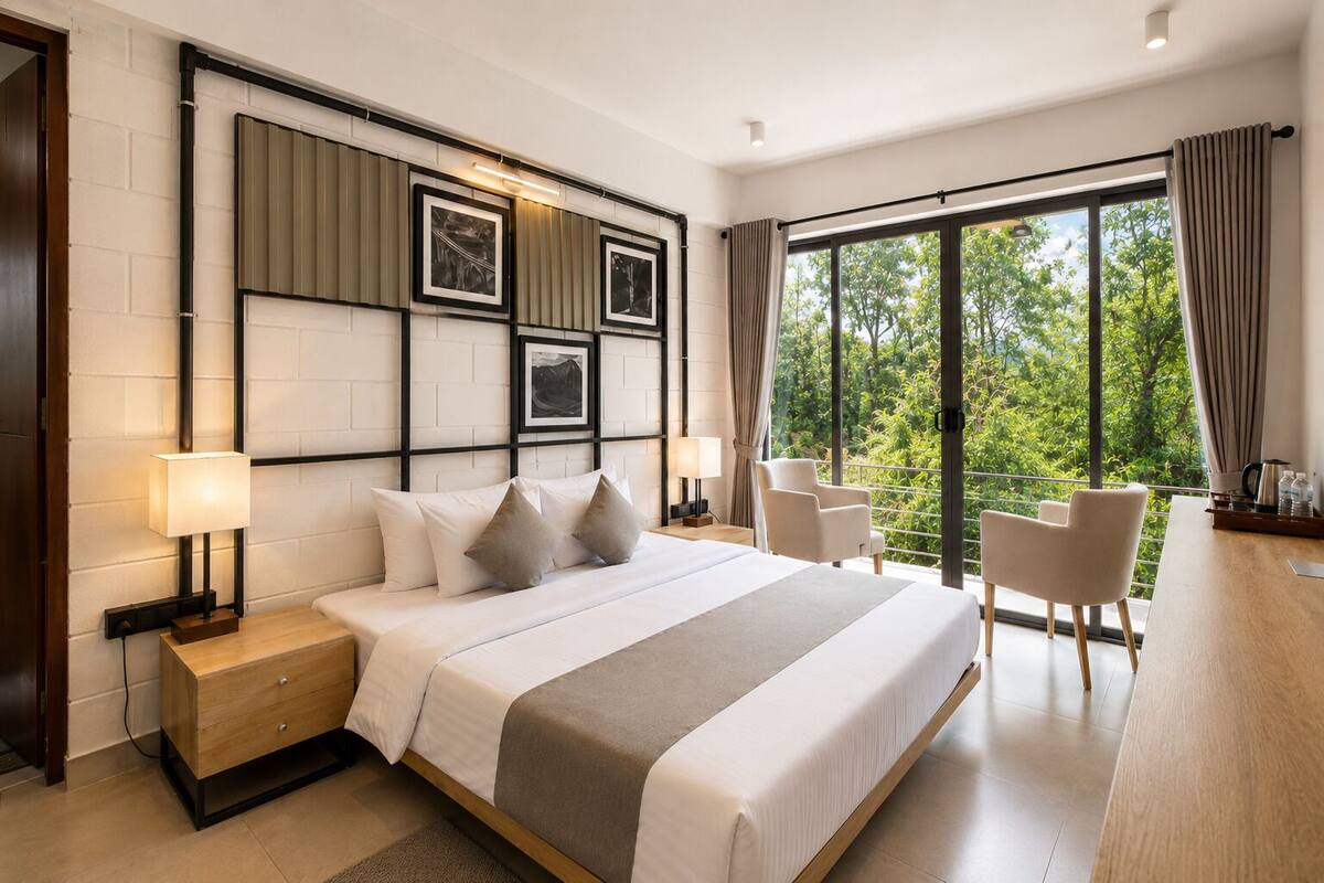 Deluxe Double or Twin Room, Garden View | Premium bedding, minibar, in-room safe, desk