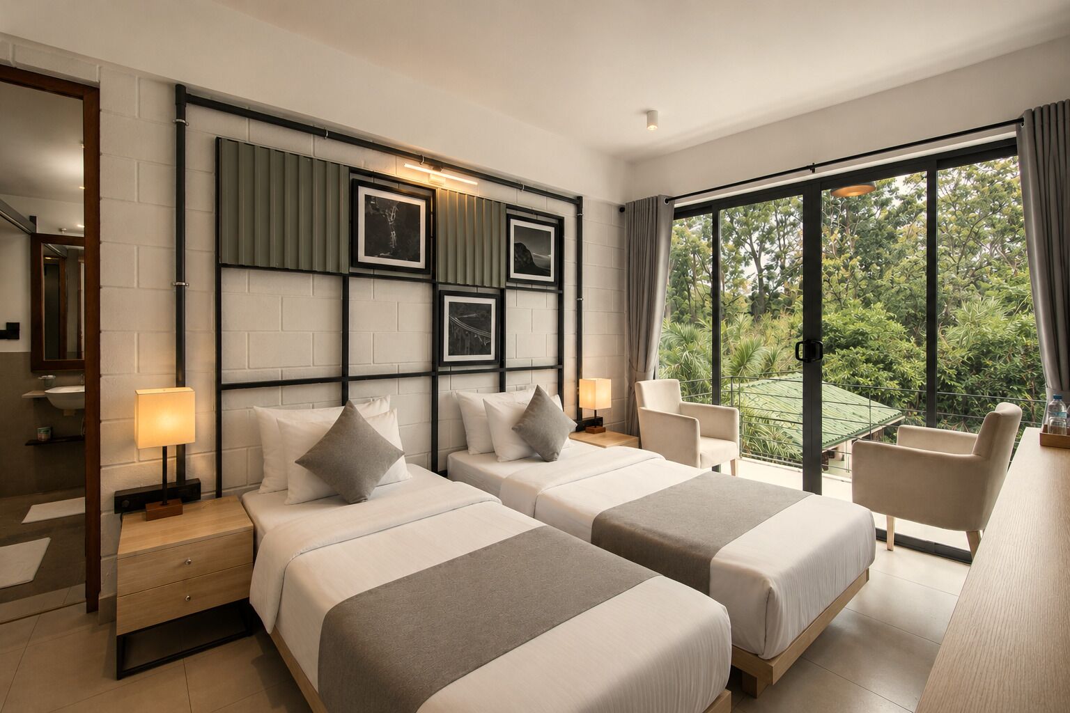 Quarto casal ou duplo luxo, vista para o jardim | Roupas de cama premium, frigobar, cofres nos quartos