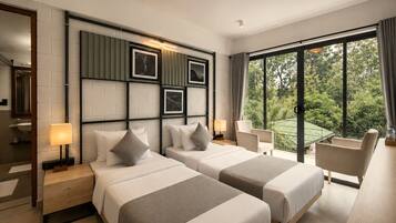 Quarto casal ou duplo luxo, vista para o jardim | Roupas de cama premium, frigobar, cofres nos quartos