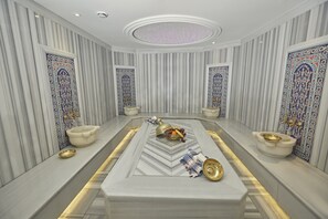 Couples treatment rooms, Turkish bath, body scrubs, facials