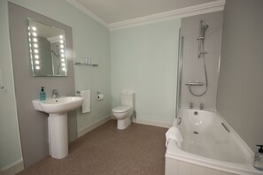 Double or Twin Room, Accessible, Ground Floor | Bathroom | Shower, free toiletries, hair dryer, towels