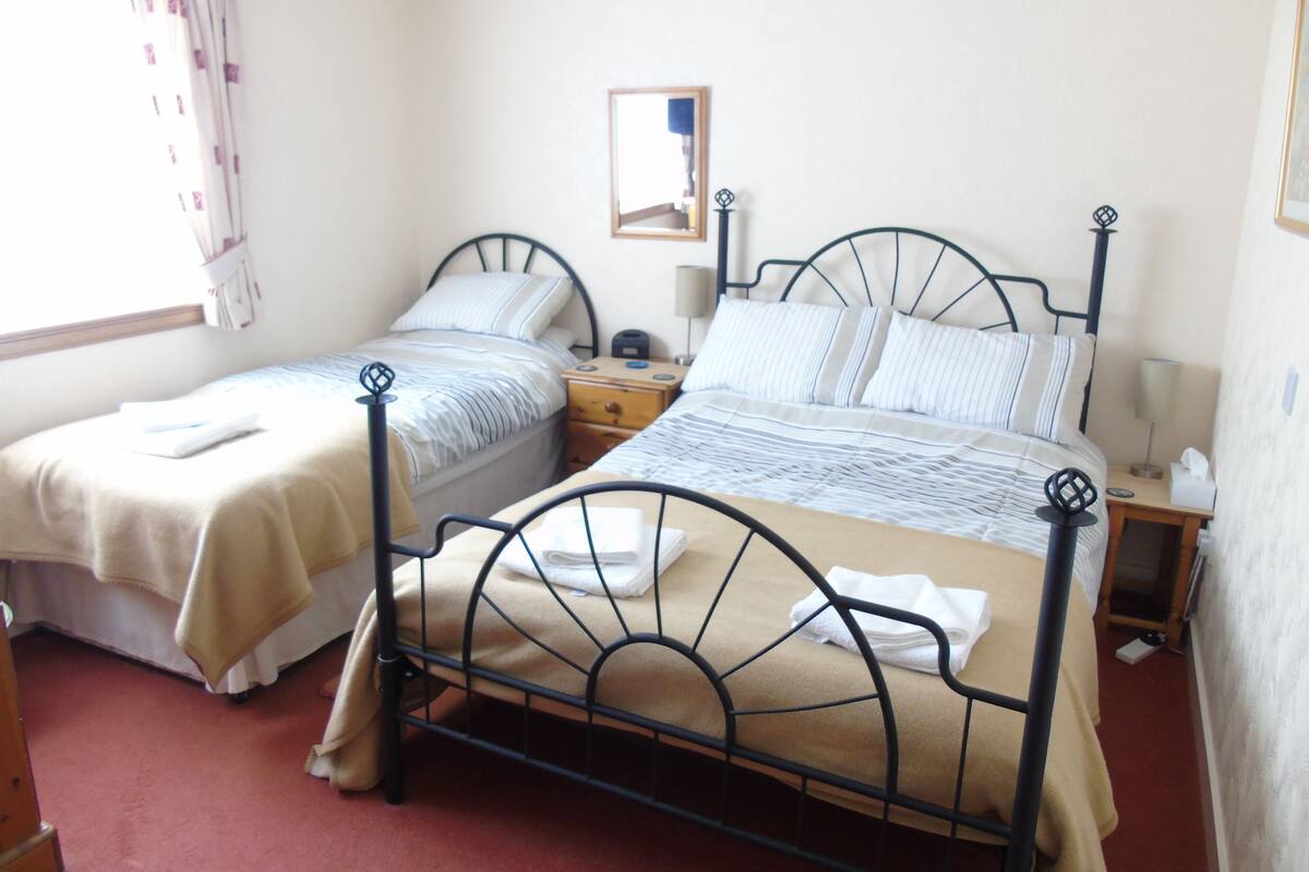 Family Room | Premium bedding, soundproofing, iron/ironing board, free WiFi