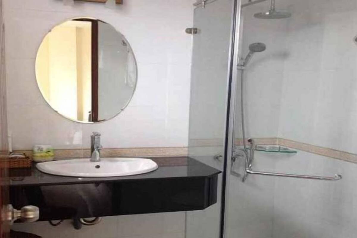 Bathroom | Shower, hydromassage showerhead, designer toiletries, hair dryer