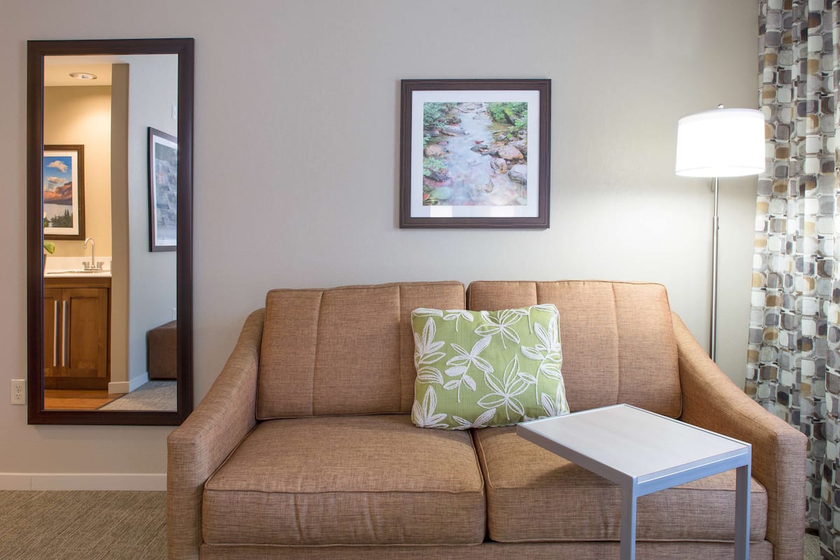 50-inch flat-screen TV with cable channels, TV