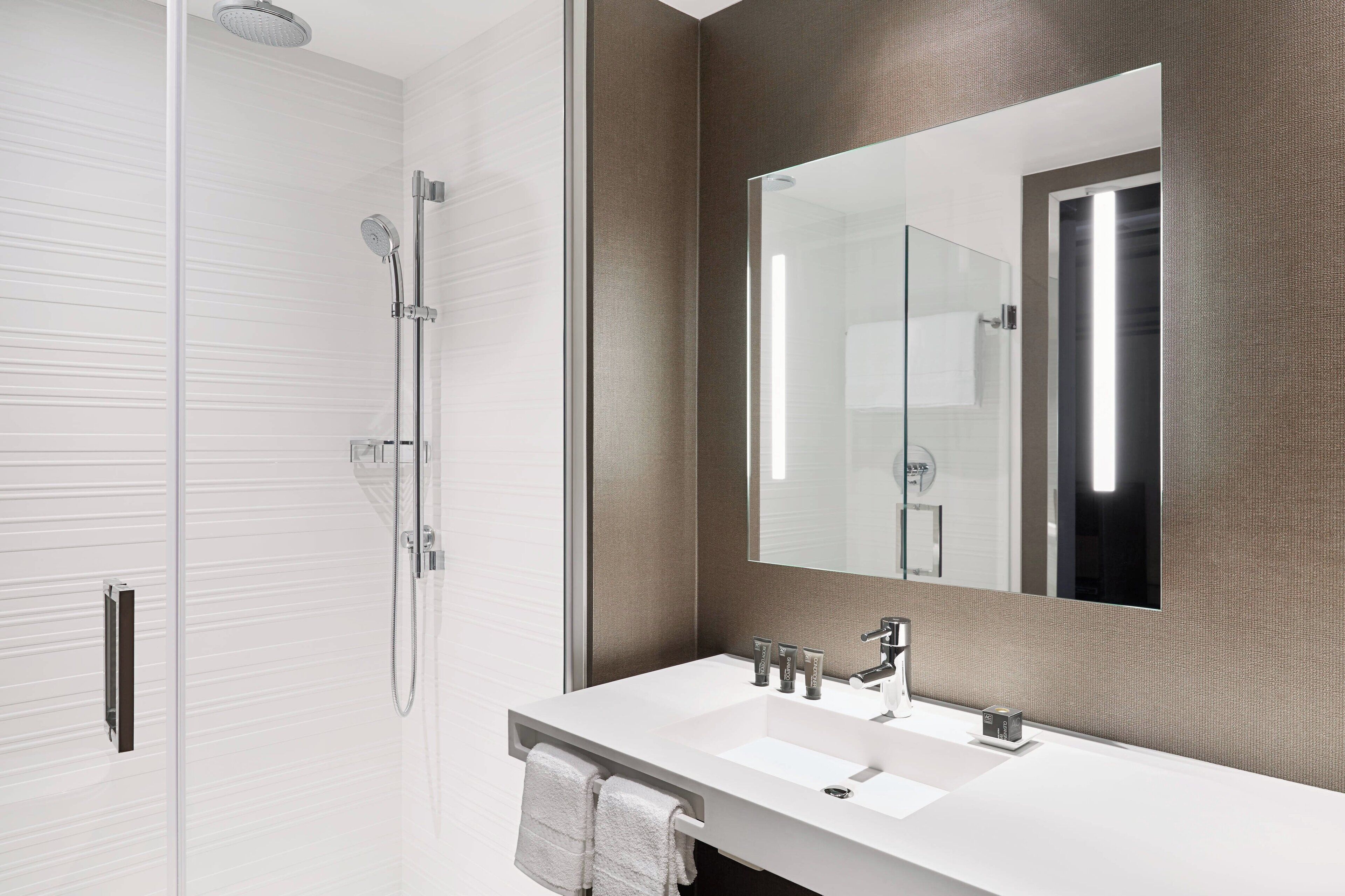 free toiletries, hair dryer, towels