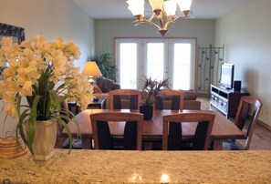 Luxury Condo, 3 Bedrooms, Lake View (235, Boat Slip Available) | Living area | Flat-screen TV - Celebration Cove Table Rock Lakefront Condos (Branson)