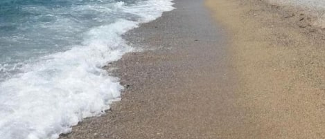 On the beach, beach umbrellas, beach towels