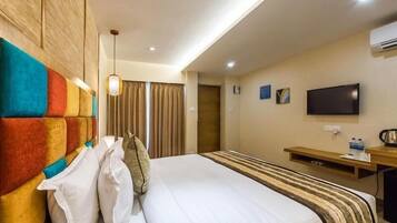 Estúdio | Frigobar, cofres nos quartos, escrivaninha, camas extras/dobráveis