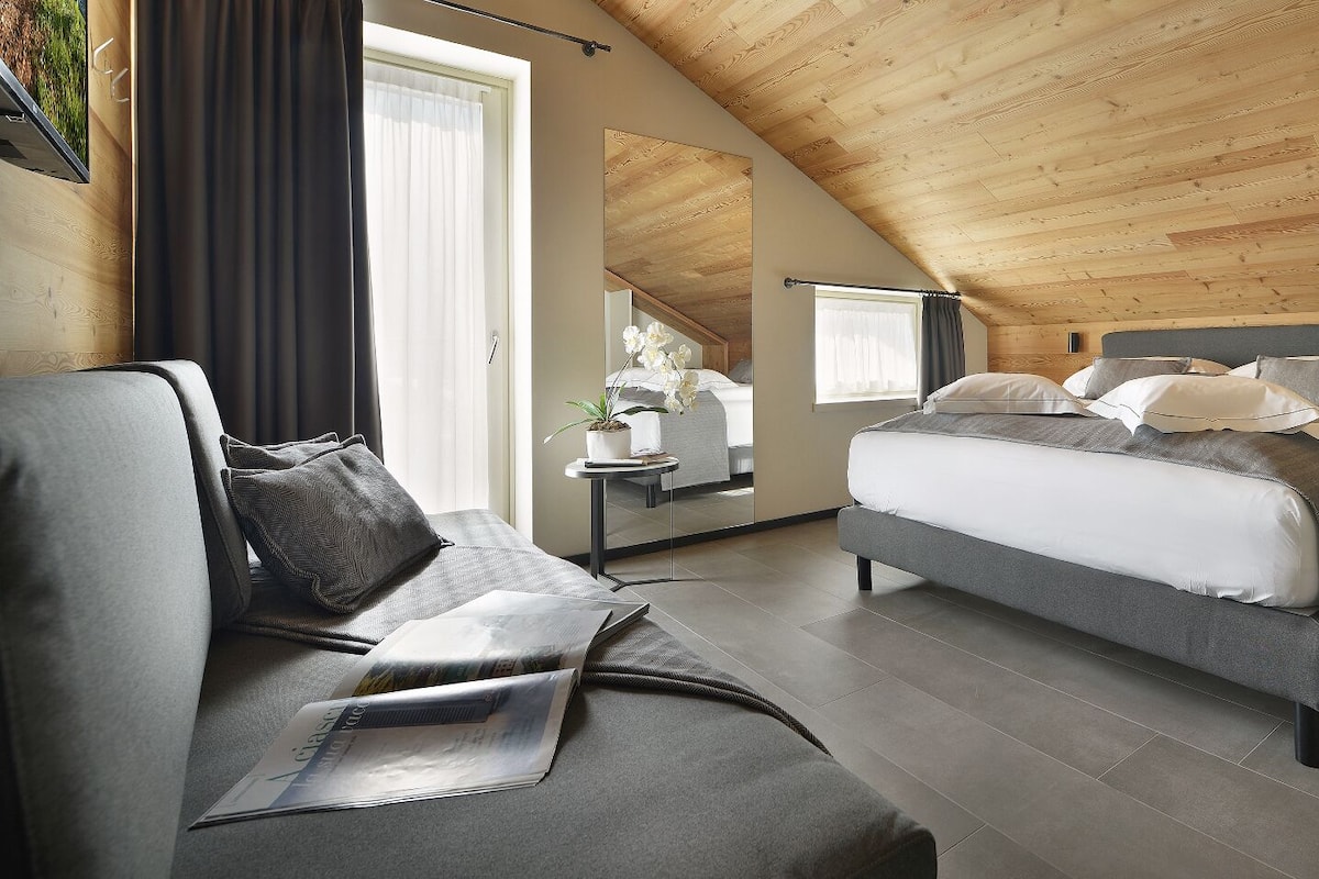 1 slaapkamer, luxe beddengoed, donzen dekbedden, een minibar