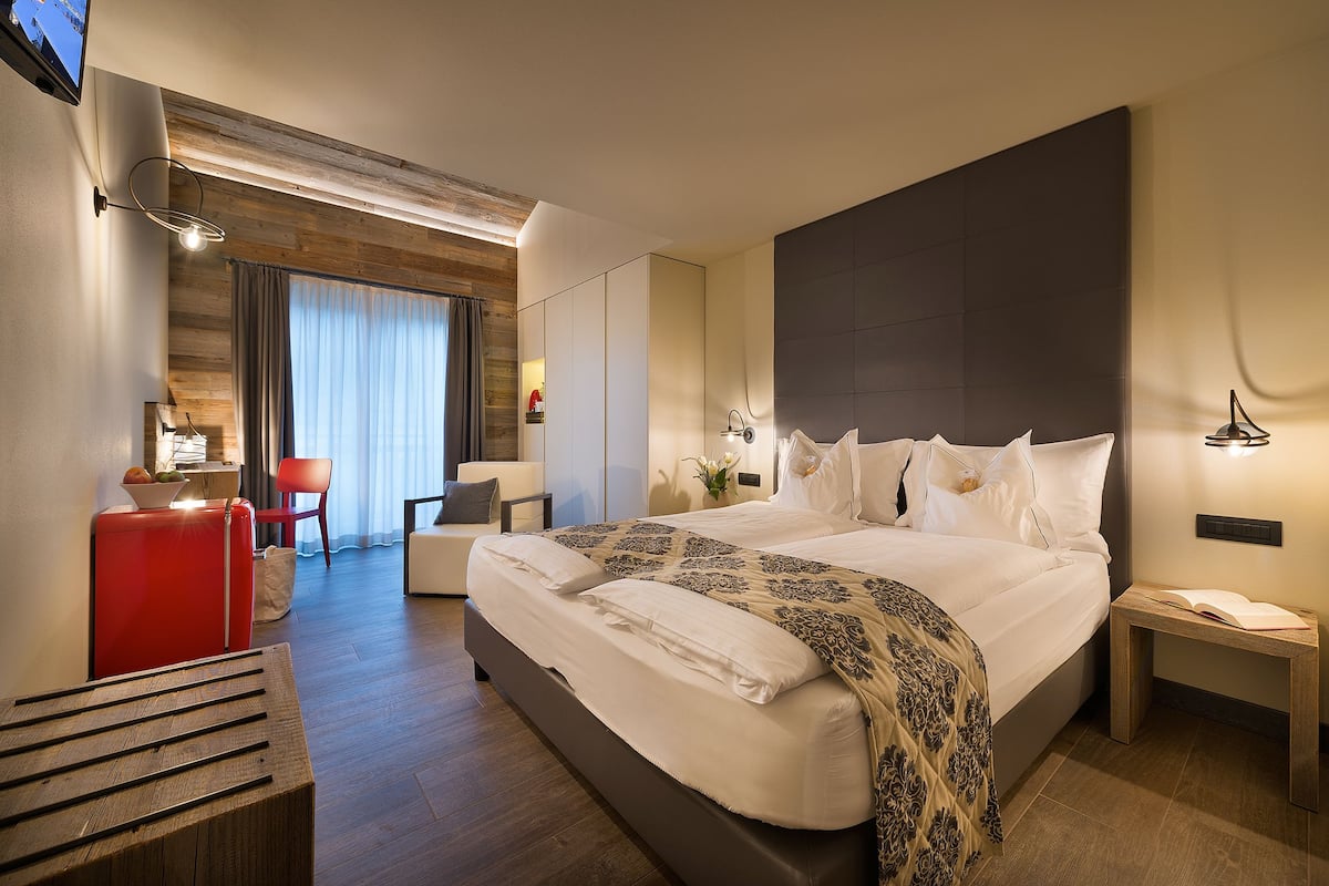 1 slaapkamer, luxe beddengoed, donzen dekbedden, een minibar