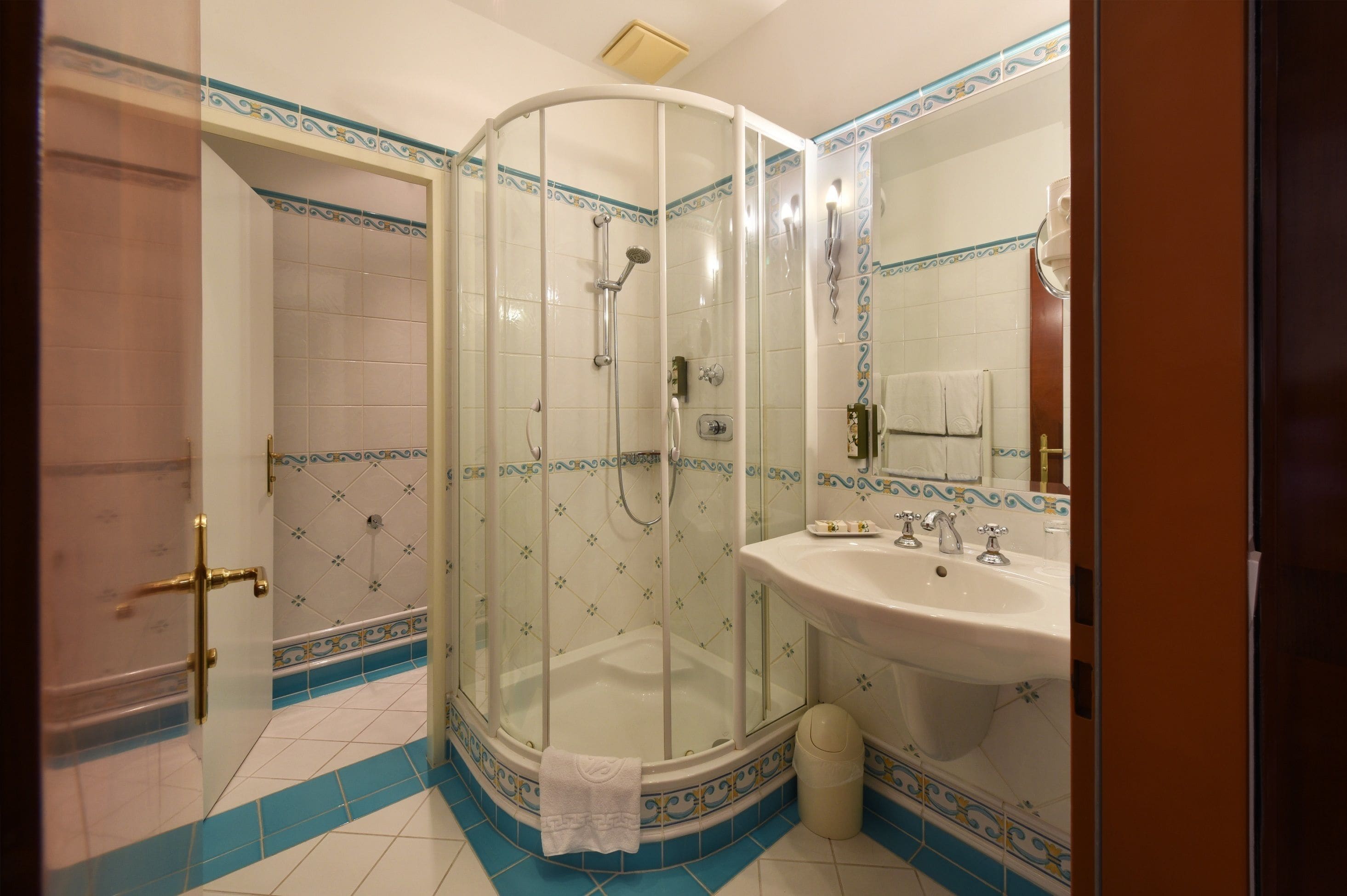 free toiletries, hair dryer, towels