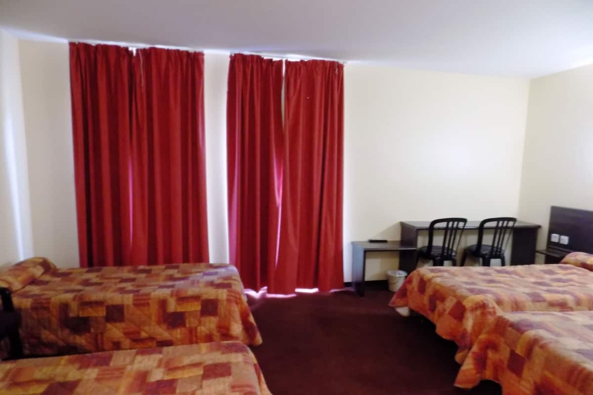 Desk, free cots/infant beds, free WiFi, bed sheets