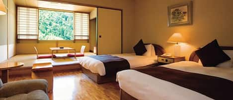 Twin Room with Tatami Area and Japanese Futon, Top Floor  | In-room safe, free WiFi