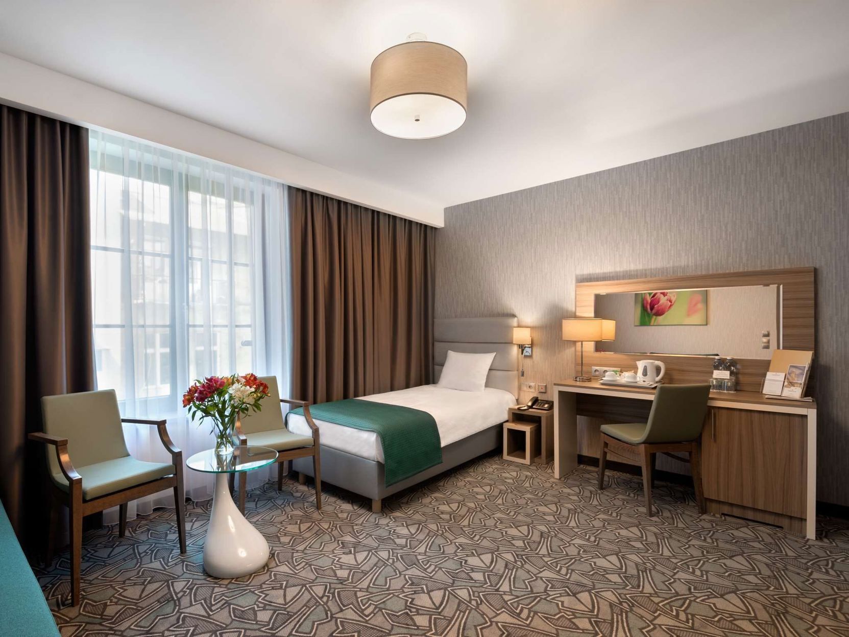 In-room safe, desk, soundproofing, free cribs/infant beds