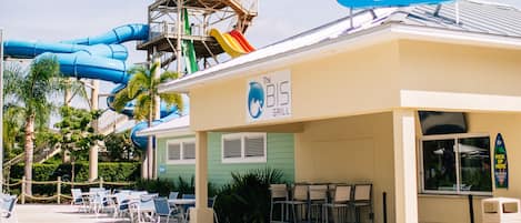 A water park with a bar and grill named 'The BIS'.