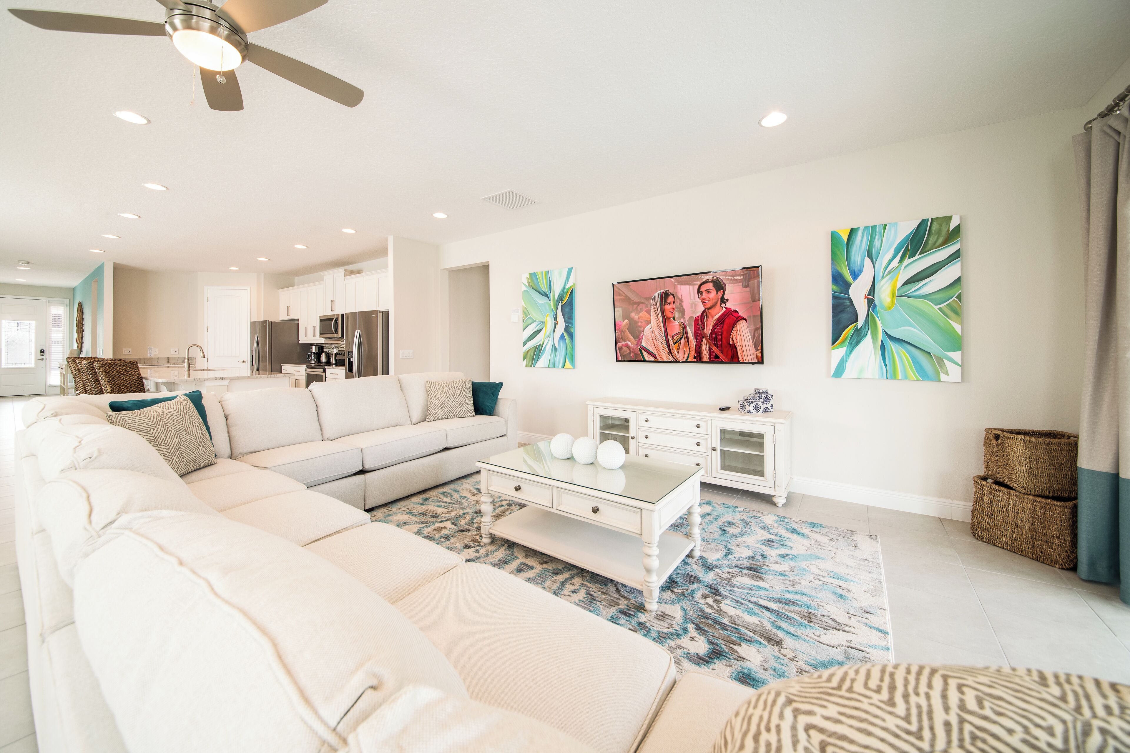 Elite House, Private Pool (9 Bedrooms Westside) | Living area | 50-inch flat-screen TV with cable channels, TV